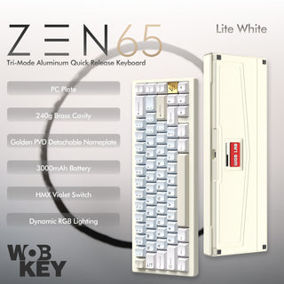 WOBKEY Zen 65 Quick Release Tri-Mode Mechanical Keyboard