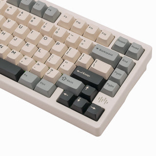 Close-up view of the premium keycaps and aluminum chassis on the Wave 75 by WOBKEY