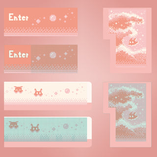 Pixel Ocean Keycaps – Pink Pixel Ocean Theme, OEM Profile, Dye-Sublimated PBT