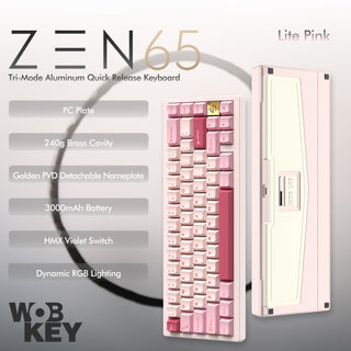 WOBKEY Zen 65 Quick Release Tri-Mode Mechanical Keyboard