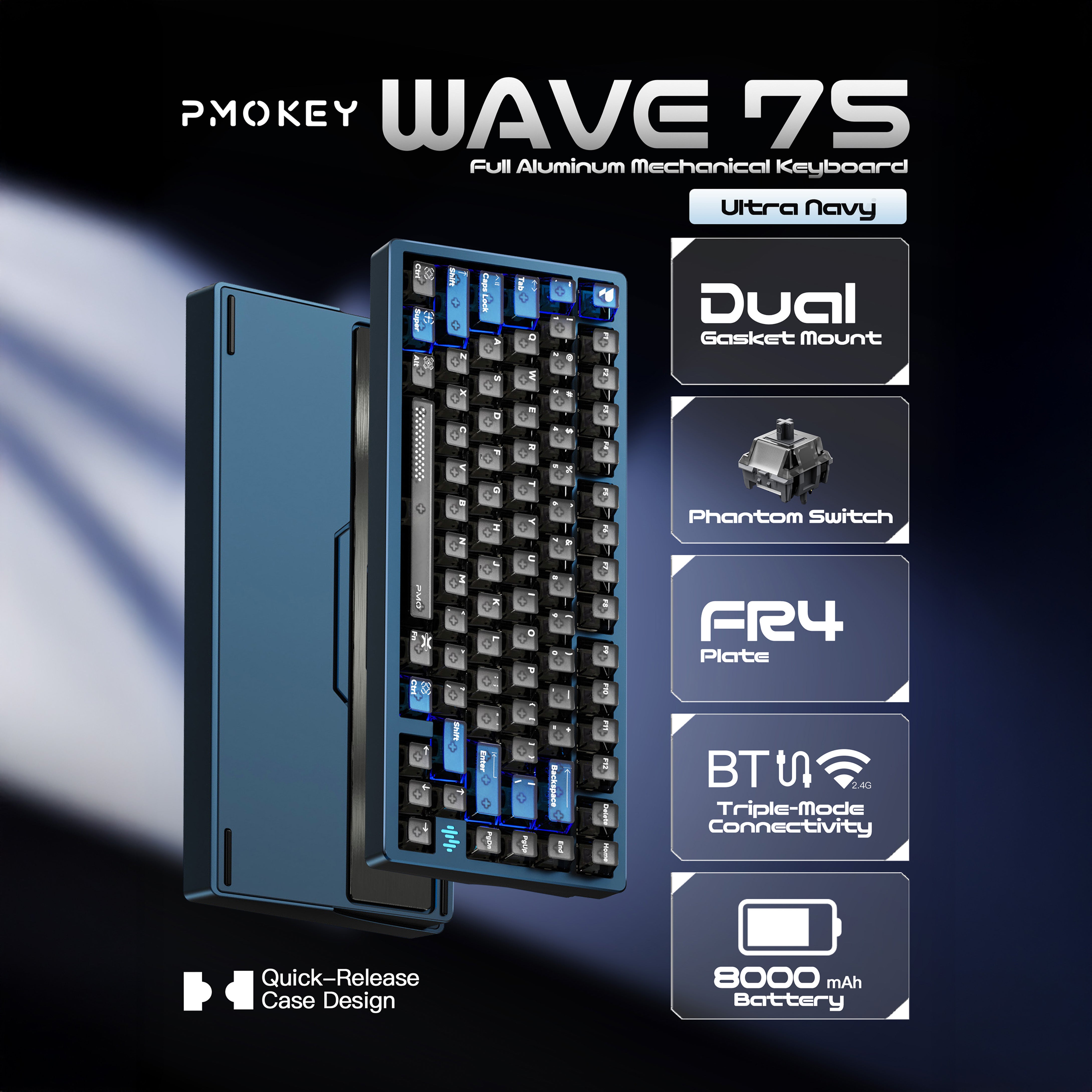 PMO Wave 75 | CNC Aluminum 75 Keyboard – WOBKEY